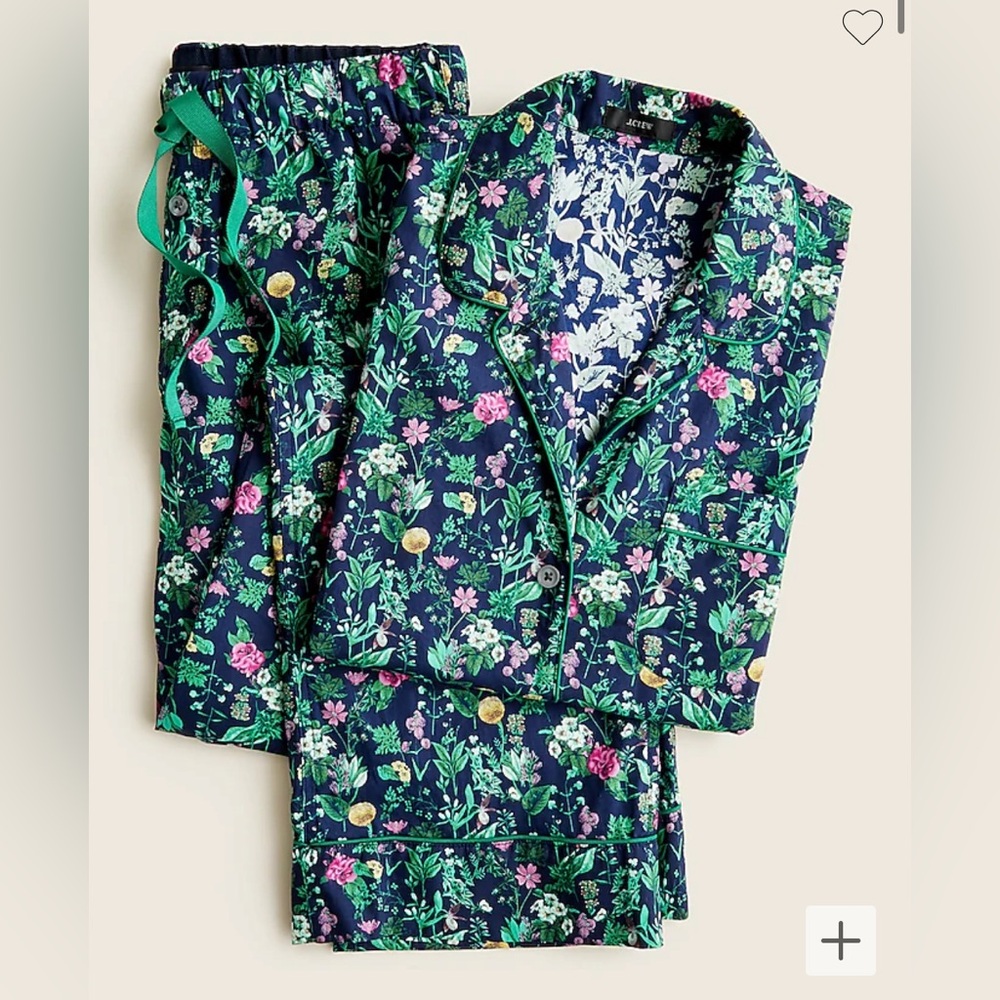 J. Crew | Cotton poplin long-sleeve pajama set in winter garden floral